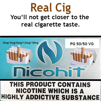 Real Cig 10ml Vaping E Liquid Nicohit 50VG 50PG Ecocig